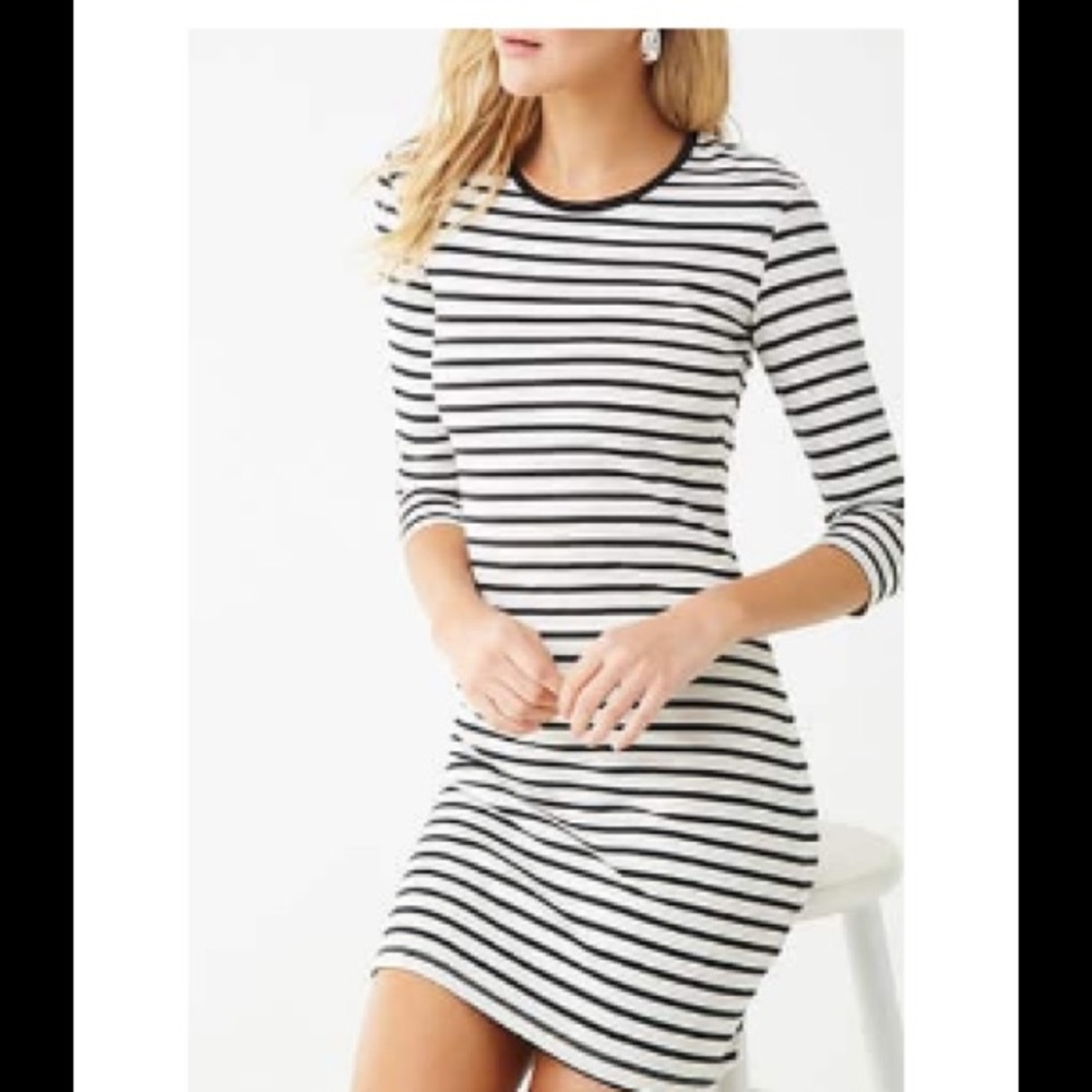 Forever 21 New Striped Mini Dress Mod Gogo Medium